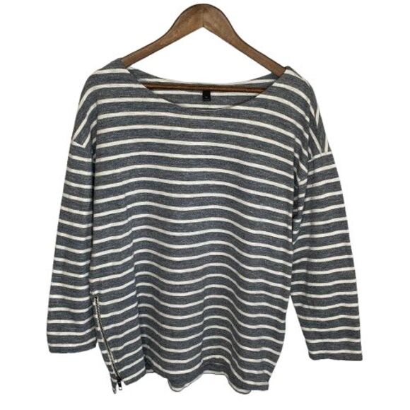 J. Crew Womens Nautical Striped Top Size XL Blue White Coastal Vacation Sailor‎ - Picture 1 of 16